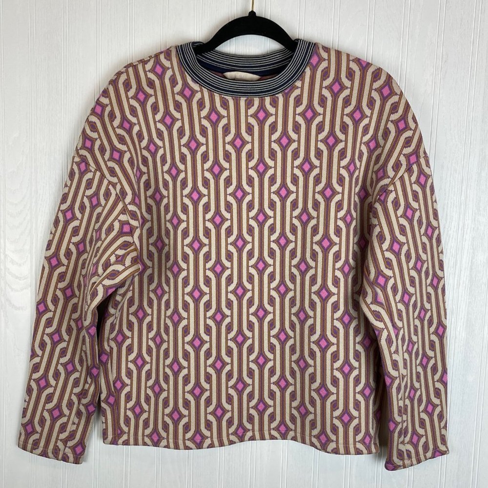 H&M long sleeve top size 6 pink and gold